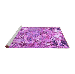 Sideview of Machine Washable Animal Purple Traditional Area Rugs, wshtr4557pur