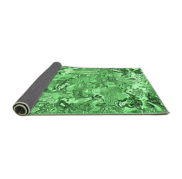 Sideview of Animal Emerald Green Traditional Rug, tr4557emgrn