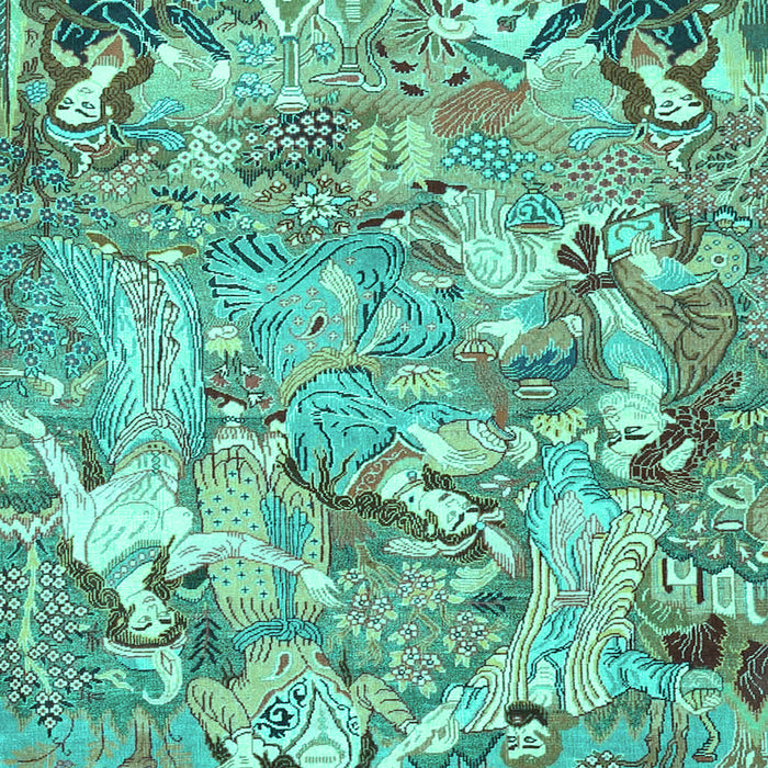 Animal Turquoise Traditional Rug, tr4557turq