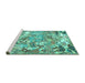 Sideview of Machine Washable Animal Turquoise Traditional Area Rugs, wshtr4557turq