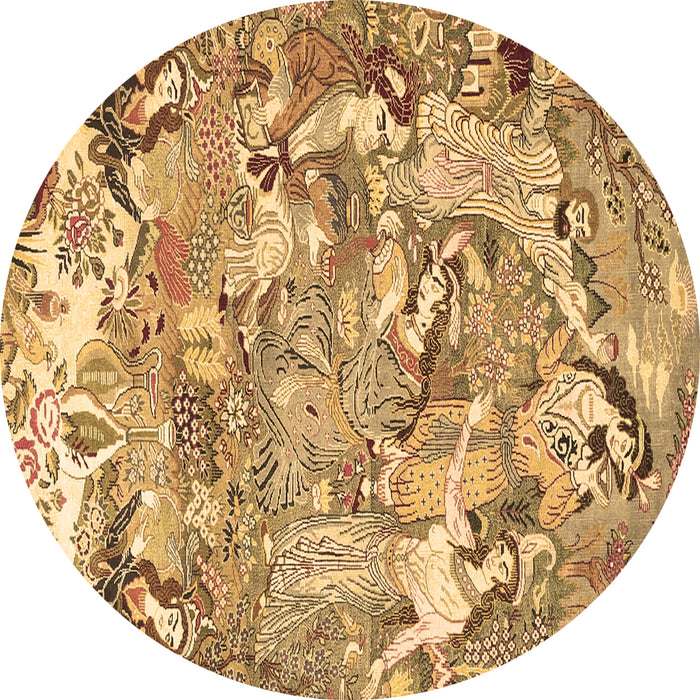 Round Animal Brown Traditional Rug, tr4557brn