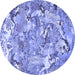 Round Animal Blue Traditional Rug, tr4557blu