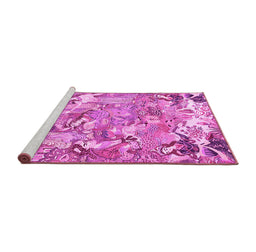 Sideview of Machine Washable Animal Pink Traditional Rug, wshtr4557pnk