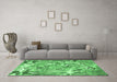 Machine Washable Animal Emerald Green Traditional Area Rugs in a Living Room,, wshtr4557emgrn