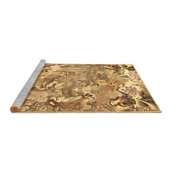Sideview of Machine Washable Animal Brown Traditional Rug, wshtr4557brn