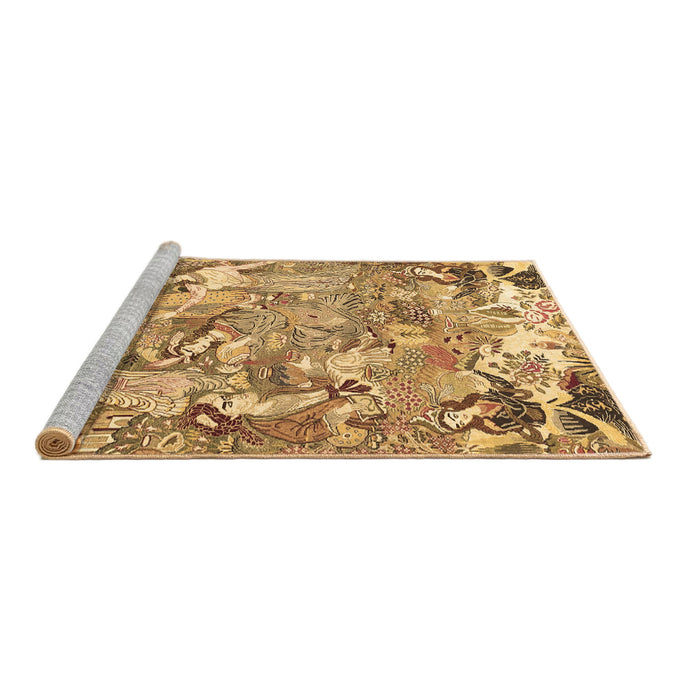 Sideview of Machine Washable Animal Brown Traditional Rug, wshtr4557brn