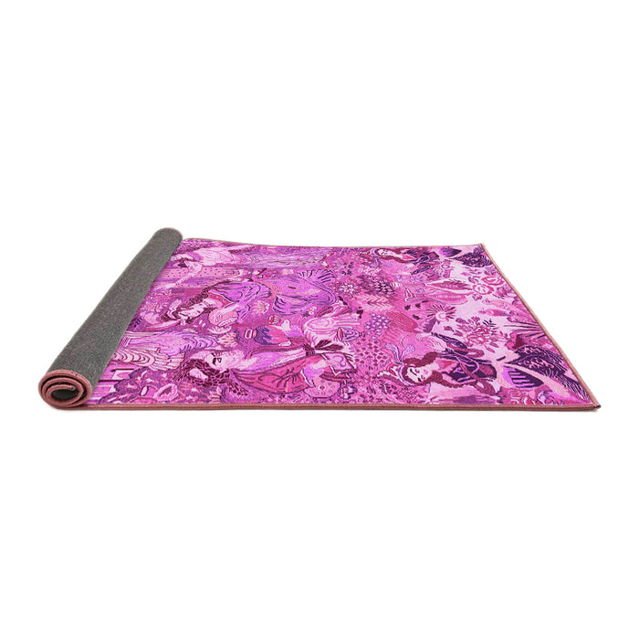 Sideview of Animal Pink Traditional Rug, tr4557pnk