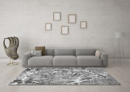 Machine Washable Animal Gray Traditional Rug in a Living Room,, wshtr4557gry
