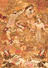 Animal Orange Traditional Rug, tr4557org