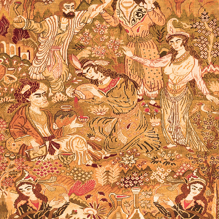 Animal Orange Traditional Rug, tr4557org