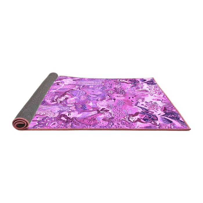 Sideview of Animal Purple Traditional Rug, tr4557pur
