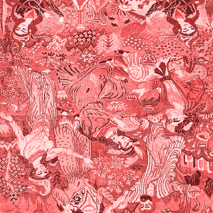 Machine Washable Animal Red Traditional Rug, wshtr4557red