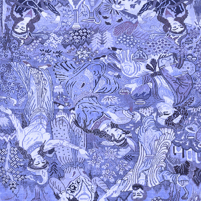 Machine Washable Animal Blue Traditional Rug, wshtr4557blu