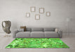 Machine Washable Animal Green Traditional Area Rugs in a Living Room,, wshtr4557grn