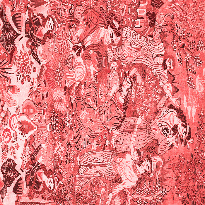 Machine Washable Animal Red Traditional Rug, wshtr4557red