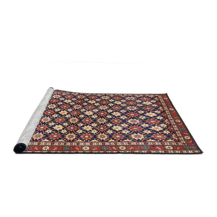 Sideview of Machine Washable Traditional Light Copper Gold Rug, wshtr4558