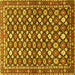 Square Machine Washable Persian Yellow Traditional Rug, wshtr4558yw