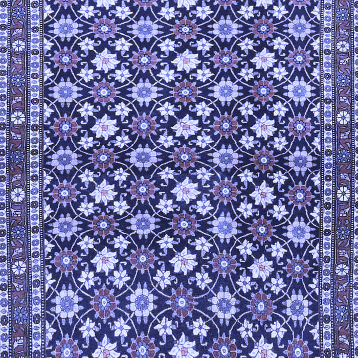 Machine Washable Persian Blue Traditional Rug, wshtr4558blu