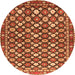 Square Persian Orange Traditional Rug, tr4558org