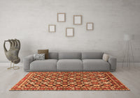 Machine Washable Persian Orange Traditional Rug, wshtr4558org