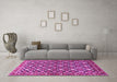 Machine Washable Persian Pink Traditional Rug in a Living Room, wshtr4558pnk