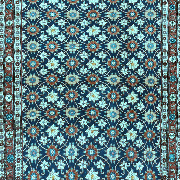 Machine Washable Persian Light Blue Traditional Rug, wshtr4558lblu