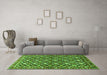 Machine Washable Persian Green Traditional Area Rugs in a Living Room,, wshtr4558grn