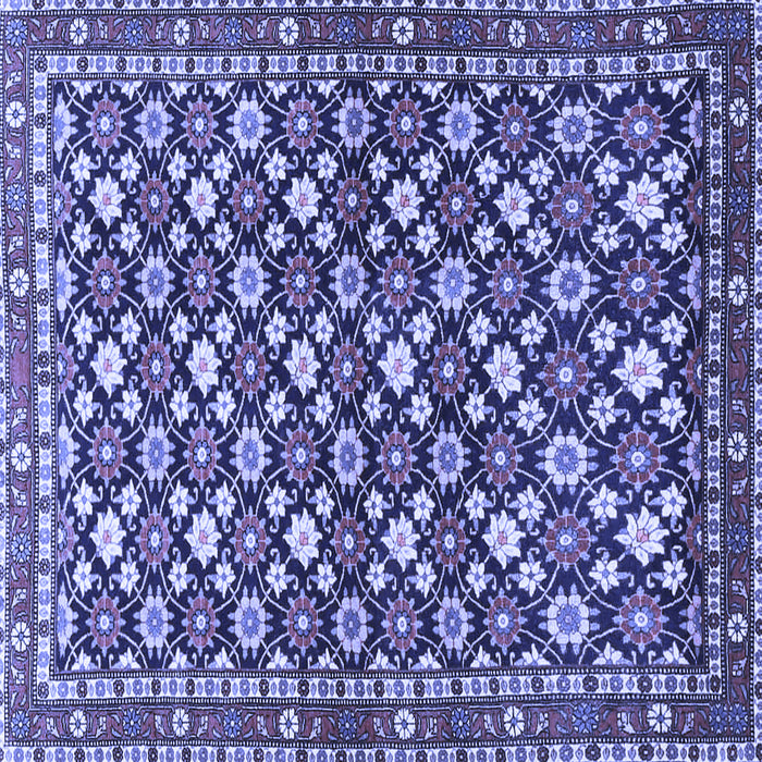 Square Machine Washable Persian Blue Traditional Rug, wshtr4558blu