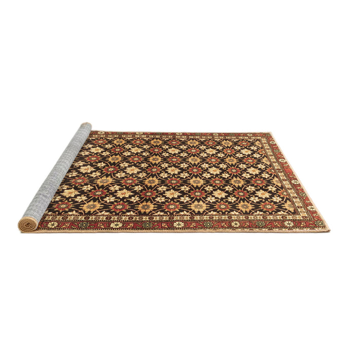 Sideview of Machine Washable Persian Brown Traditional Rug, wshtr4558brn