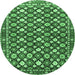 Round Persian Emerald Green Traditional Rug, tr4558emgrn