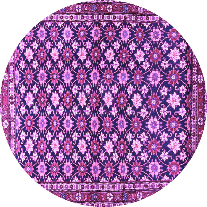 Round Persian Purple Traditional Rug, tr4558pur