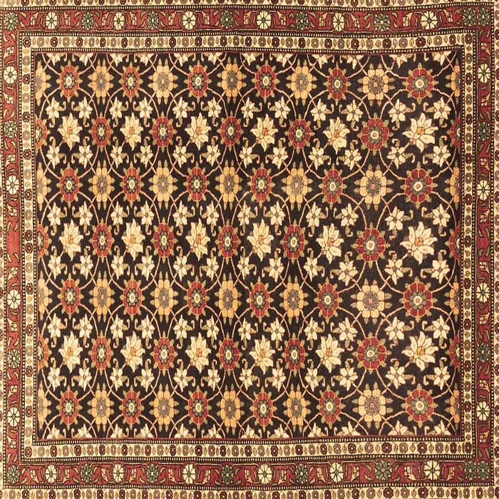 Square Machine Washable Persian Brown Traditional Rug, wshtr4558brn