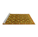 Sideview of Machine Washable Persian Yellow Traditional Rug, wshtr4558yw