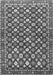 Serging Thickness of Machine Washable Persian Gray Traditional Rug, wshtr4558gry