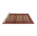 Sideview of Machine Washable Traditional Saffron Red Rug, wshtr4559