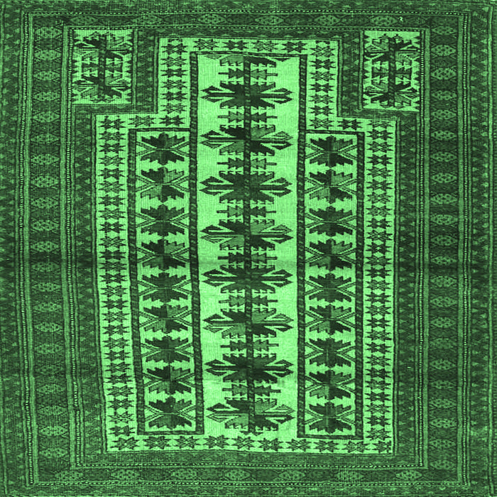 Square Persian Emerald Green Traditional Rug, tr4559emgrn