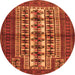 Square Persian Orange Traditional Rug, tr4559org