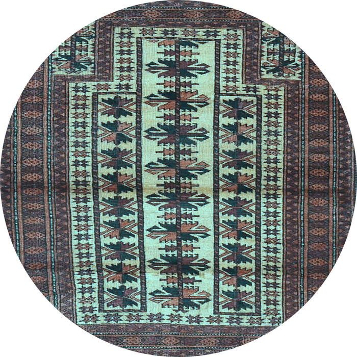 Round Machine Washable Persian Light Blue Traditional Rug, wshtr4559lblu