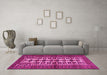 Machine Washable Persian Pink Traditional Rug in a Living Room, wshtr4559pnk