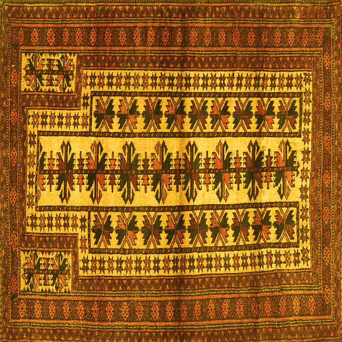 Square Persian Yellow Traditional Rug, tr4559yw