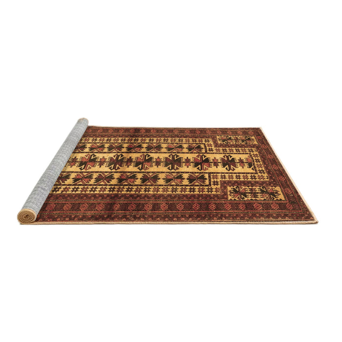 Sideview of Machine Washable Persian Brown Traditional Rug, wshtr4559brn