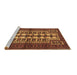 Sideview of Machine Washable Persian Brown Traditional Rug, wshtr4559brn