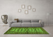 Machine Washable Persian Green Traditional Area Rugs in a Living Room,, wshtr4559grn