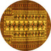 Round Persian Yellow Traditional Rug, tr4559yw