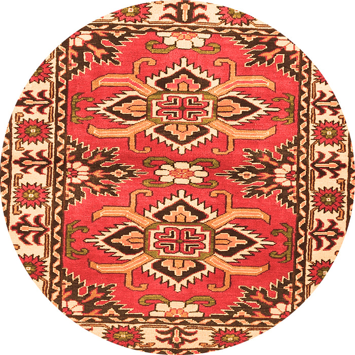 Square Geometric Orange Traditional Rug, tr455org