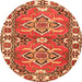 Square Geometric Orange Traditional Rug, tr455org