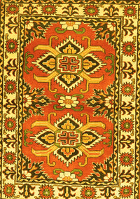 Geometric Yellow Traditional Rug, tr455yw