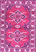 Machine Washable Geometric Pink Traditional Rug, wshtr455pnk