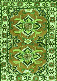 Geometric Green Traditional Rug, tr455grn