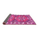 Sideview of Geometric Pink Traditional Rug, tr455pnk